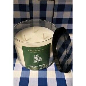 Bath & Body Works Aromatherapy Stress Relief Eucalyptus 3 Wick Candle 14.5 Oz